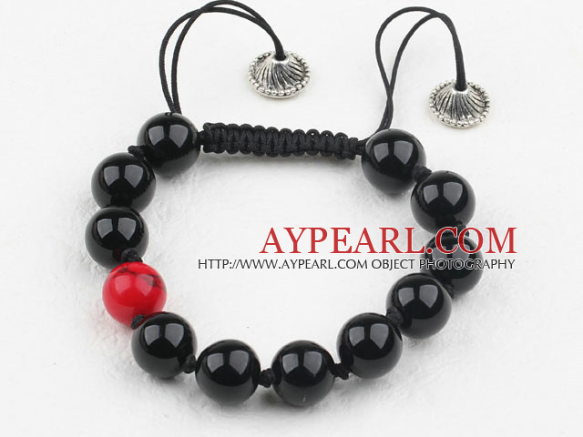 7.1 inches 10mm Obsidian und Blut Stein bracet