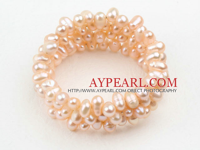 Naturel d'eau douce rose Bracelet perle Bracelet Wrap