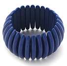 Classic Design Long Spike Shape Dark Blue Turquoise Stretch Bangle Bracelet