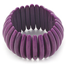 Classic Design Long Spike Shape Dark Purple Turquoise Stretch Bangle Bracelet
