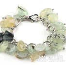 Assorted Prehnite Bracelet with Bold Style Metal Chain