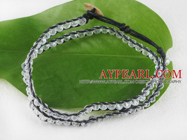 15,0 inches vit 4mm konstgjord kristall armband choker