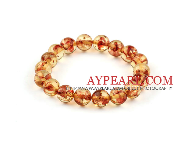 10mm Round immitation Amber Elastic Bangle Bracelet