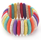 Classic Design Long Spike Shape Multi Color Turquoise Stretch Bangle Bracelet