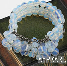 Multi Strand Opal Crystal Elastic Bangle Bracelet