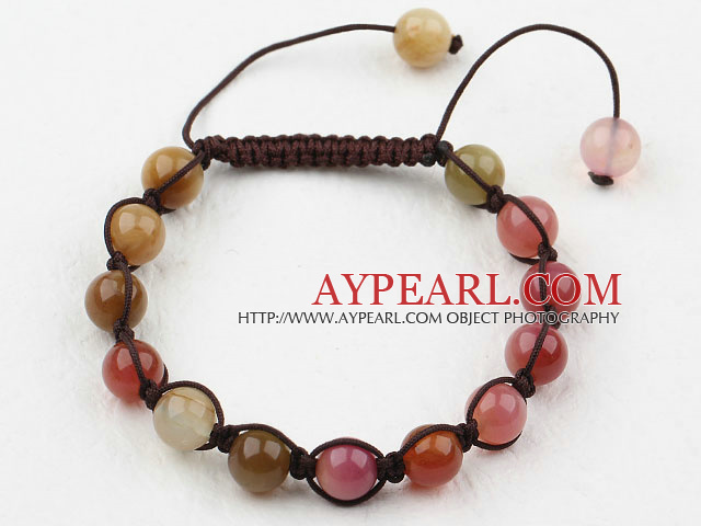 Style simple forme de beignet Rouge Couleur Cristal Bracelet autrichienne