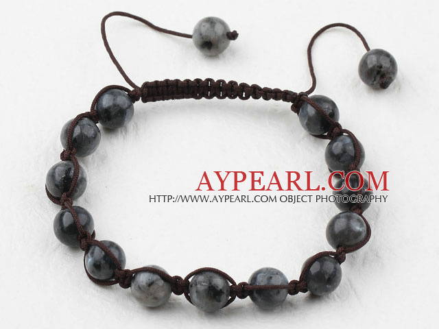 8 χιλιοστά Αναβοσβήνει Stone Beaded βραχιόλι συνυφασμένη με ρυθμιζόμενο κορδόνι Thread