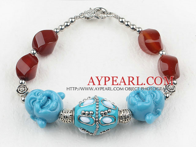 Carnelian and The Head of Buddha Bracelet