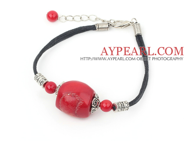 simple red coral bracelet with lobster clasp