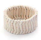 Bold Style Branch Shape White Howlite Stretch Bangle Bracelet