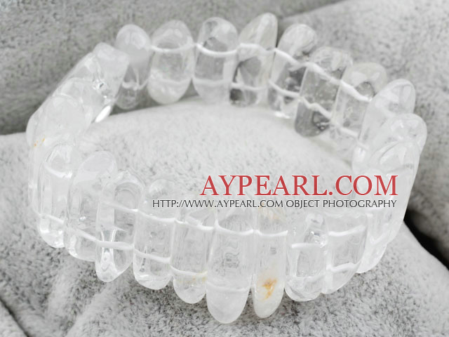 Natural White Crystal Elastic Bangle Bracelet