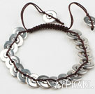 Immitation Silver Woven Bracelet with Adjustable Chain