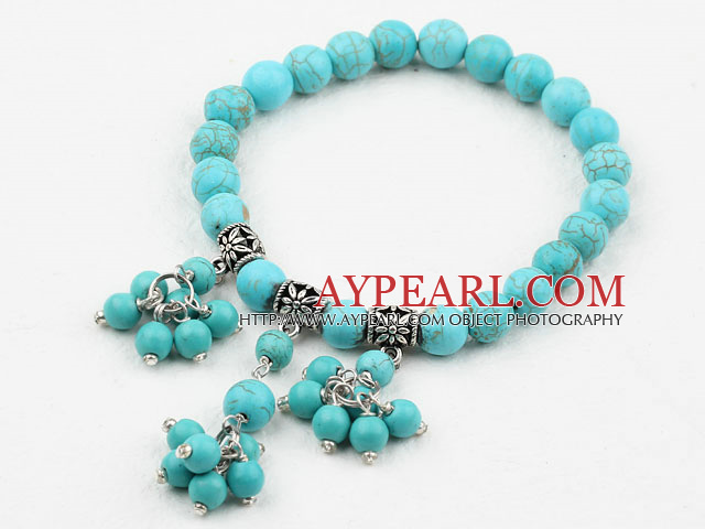 Turquoise Nouveau design perlé Bracelet élastique