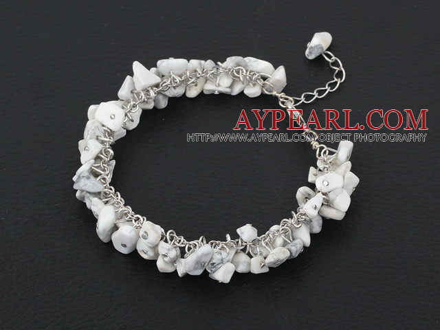 howlite bracelet with metal chain and lobster clasp