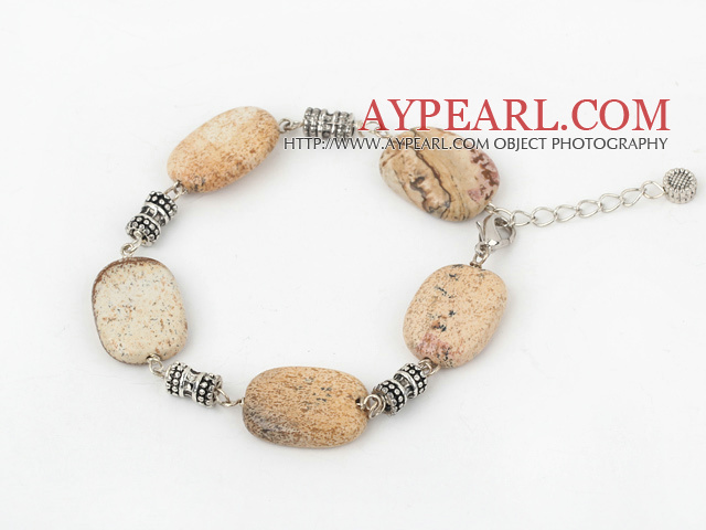 16*21mm picture jasper bracelet with lobster clasp