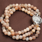 Fashion Three Strand Sunstone Beads Bracelet