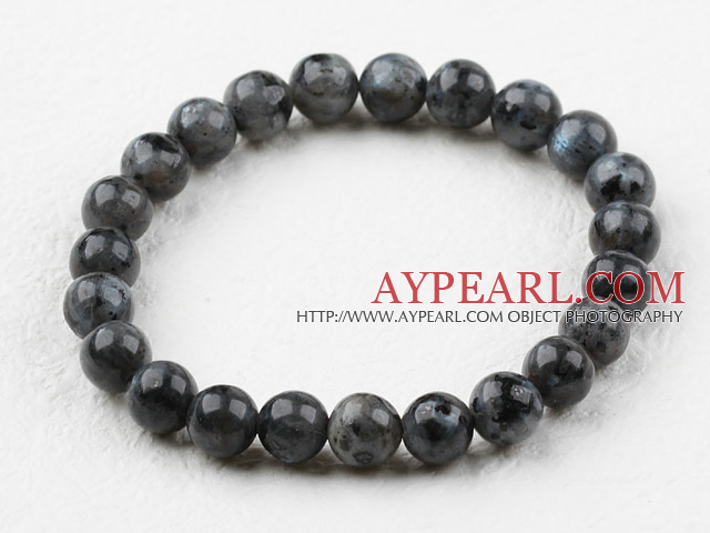 8mm Round Flashing Stone Elastic Beaded Bracelet