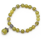 Classic Design Olive Jade Stone Elastic Armreif