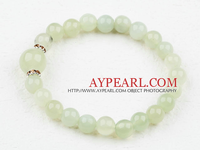 Jade Serpentine Classic Design perlé Bracelet élastique