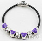 Wholesale Fashion Style Purple Color Heart Shape Accessories Charm Bracelet