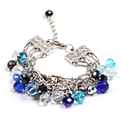 Fashion Multi Strand Multi Color Crystal Beads Charm Bracelet