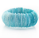 Sky Blue Color Trochus Shell Stretch Bangle Bracelet