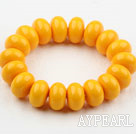 Bold Style Yellow Abacus Shape Immitation Beeswax Elastic Bangle Bracelet