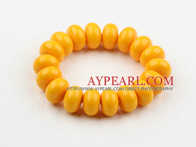 Gras Jaune Style Forme Abacus immitation cire d'abeille Bracelet élastique