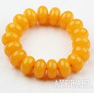 Bold Style Orangle Yellow Abacus Shape Immitation Beeswax Elastic Bangle Bracelet