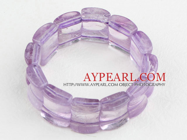 Big Style Concave Shape Purple Jade Stretch Armreif