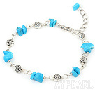 simple blue turquoise bracelet with lobster clasp