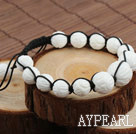 Fashion Style Carved Lotus White Sea Shell Drawstring Bracelet