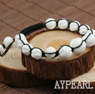 Style de Shamballa sculpté mer Blanche Bracelet cordon Shell