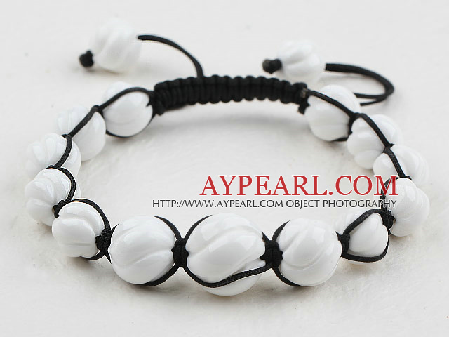 Stil de moda Sculptate White Sea Shell brățară Drawstring