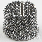 Big Style Gray Silver Color Crystal Bangle Wide Bangle Bracelet
