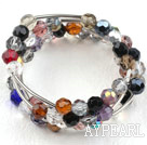 8mm cristal multi couleur Bangle Bracelet Wrap