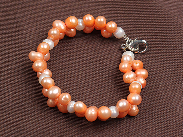 Summer Beach Smykker 6-7mm Natural White And Pink Pearl Bracelet