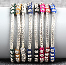 8 PCS Fashion Nickel Free Alloyed Tube Charm Multi Color Thread Hand-Knitted Bracelet (Random Color)