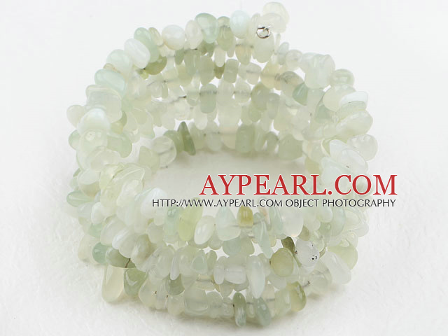 Fashion Multi Fillet Serpentine Jade Chips Wrap Wired Bangle Bracelet