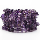 Lang stil Amethyst Chips Wrap Bangle Bracelet