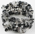 Longue Black Style rutile Quartz Bracelet Chips Bangle Wrap