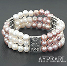 urple 6-7mm pearl bracelet lilla 6-7mm perle armbånd