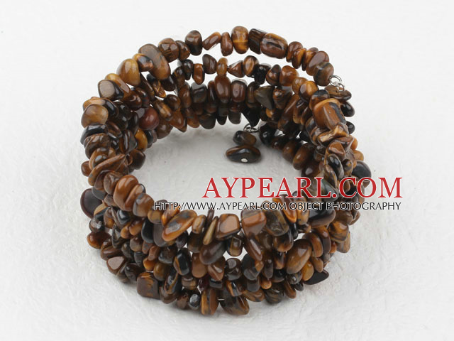 Lange Ausführung Tiger Eye Chips Wrap Armreif