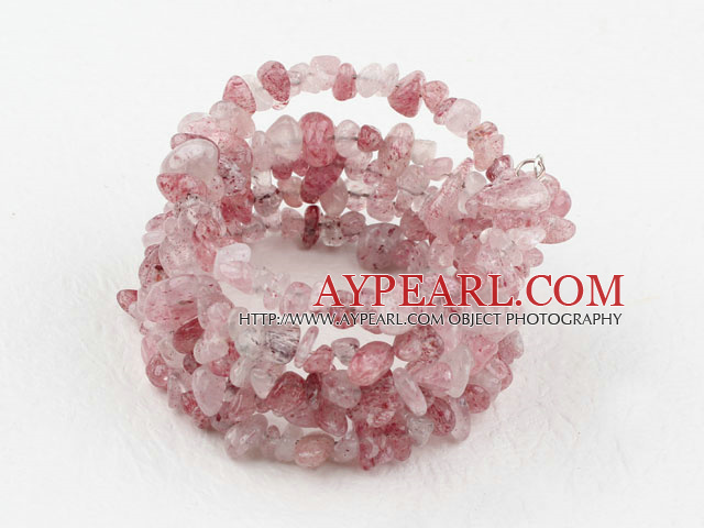 Longue Style de fraises Quartz Bracelet Chips Bangle Wrap