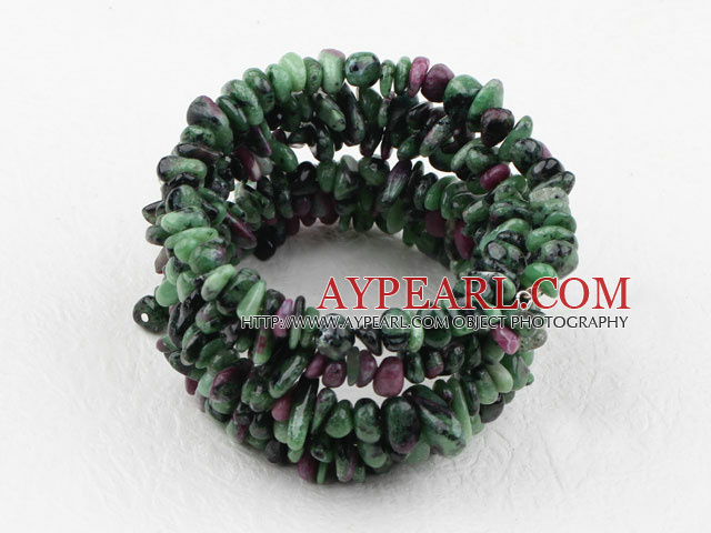 Lang stil Zoisite Chips Wrap Bangle Bracelet