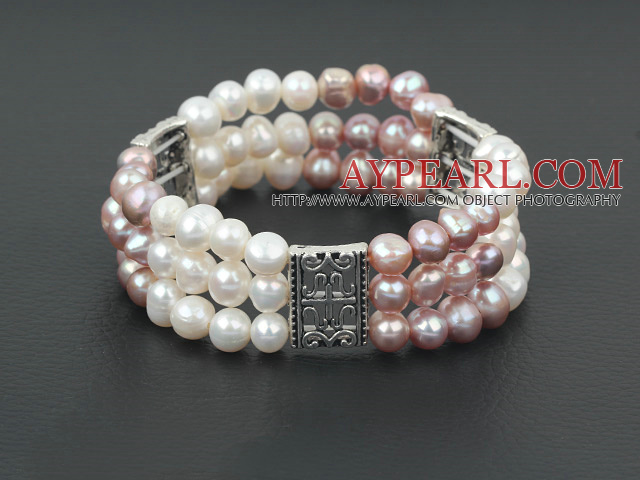 urple 6-7mm pearl bracelet lilla 6-7mm perle armbånd