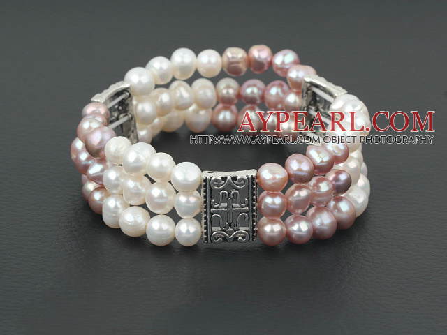 7mm pearl bracelet lila 6-7mm pärla armband