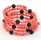 rz Achat und red coral bangle rote Koralle Armreif