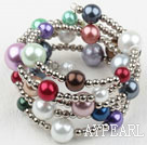 Assortiment acrylique multi couleur perle Bracelet Wrap