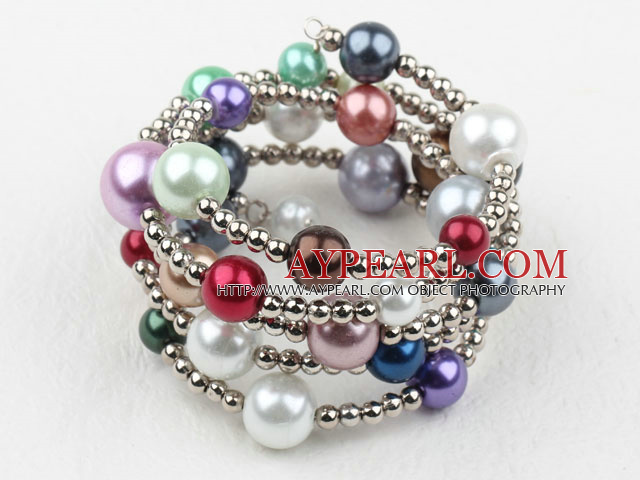 Verschiedene Multi Color Acrylic Pearl-Wrap Armreif